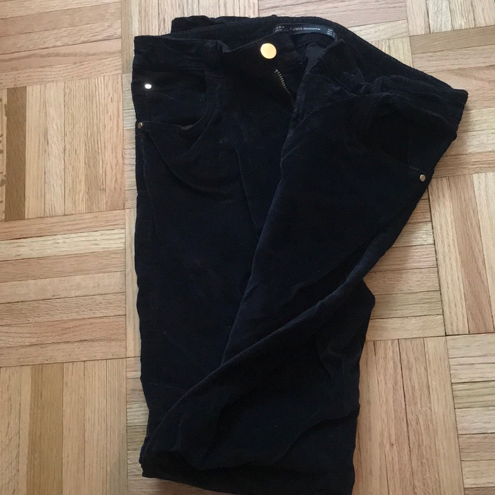 Black velvet pants